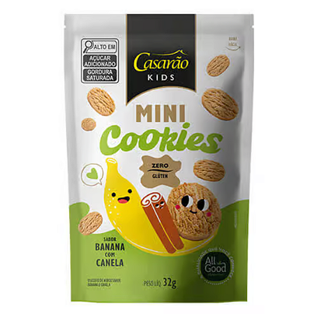 Mini Cookies de Banana com Canela Sem Glúten 32g - Casarão