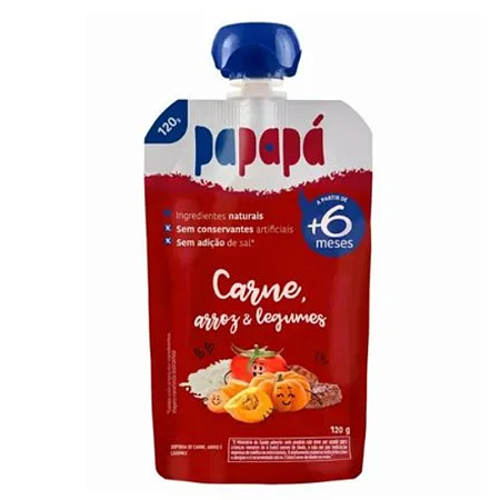 Papinha Orgânica Papapa Carne, Arroz e Legumes - 120g