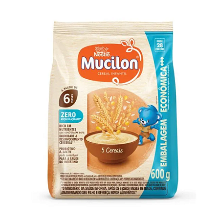Cereal Infantil Mucilon 5 Cereais Zero Açúcares - 600g