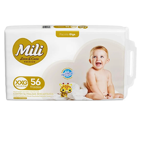 Fralda Mili Love Care GIGA c/ 56 unidades - Tam XXG