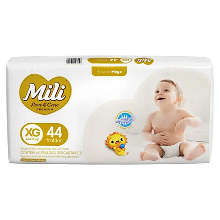 Fralda Mili Love Care Mega c/ 44 unidades - Tam XG