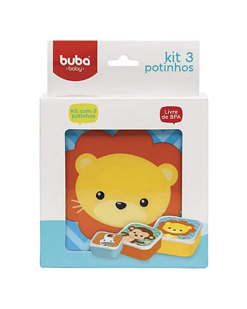 Kit 3 Potinhos Animal Fun - Buba