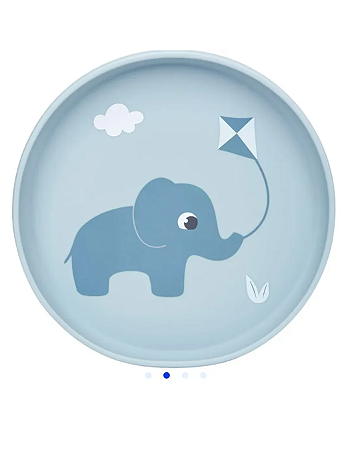 Pratinho em silicone com ventosa Cloudy Elefante- Buba