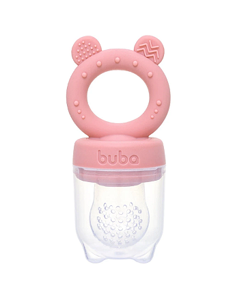 Porta Frutinhas Baby em silicone Ursinho Rosa - Buba