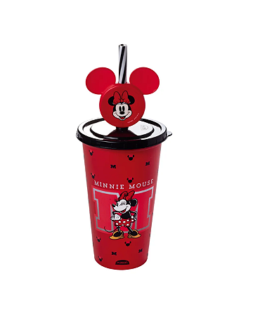 Copo Infantil com Pin Minnie 500ml - Plasútil