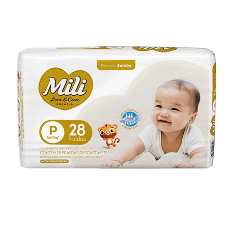 Fralda Mili LoveCare Jumbo P c/ 28 unidades