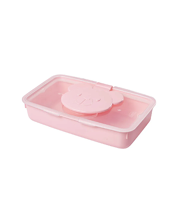 Porta Lenço Umedecido Urso Rosa - Plasútil