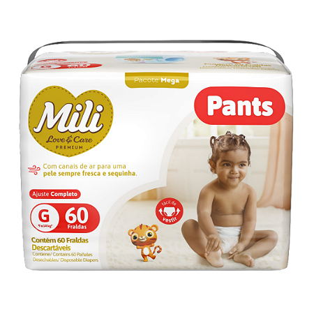 Fralda Mili Love Care Pants c/ 60 unidades - Tam G