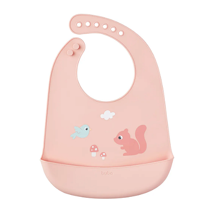 Babador em silicone com pega-migalhas Cloudy Esquilo - Buba
