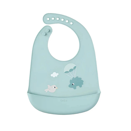 Babador em silicone com pega-migalhas Cloudy Porco Espinho - Buba