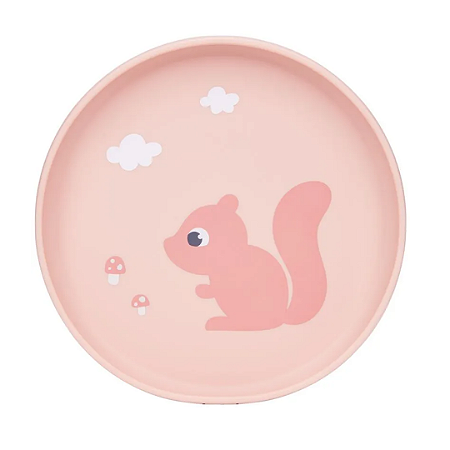 Pratinho em silicone com ventosa Cloudy Esquilo- Buba