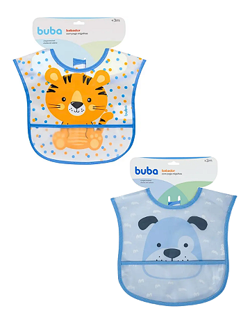 Kit Babador com bolso Cachorrinho e Tigrinho - Buba