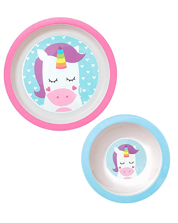 Kit Introdução Alimentar Buba Pratinho + Bowl Unicórnio