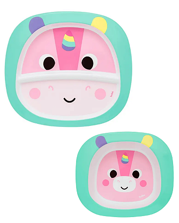 Kit Introdução Alimentar Buba Prato + Bowl Unicórnio