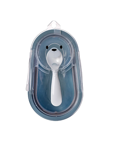 Pote Papinha com colher Urso Azul 240ml- Plasútil