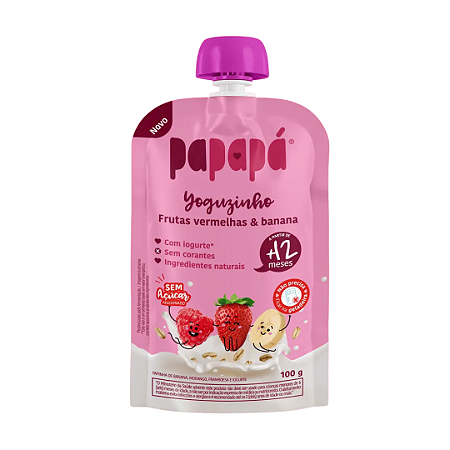 Yoguzinho de Frutas Vermelhas e Banana - Papapá