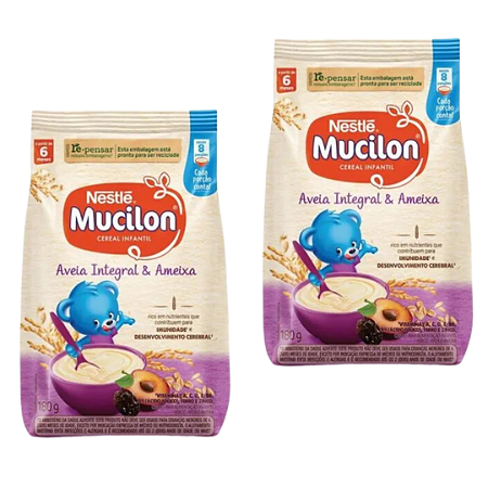 Kit 2 Cereal Mucilon Infantil Ameixa e Aveia 180g - Nestlé