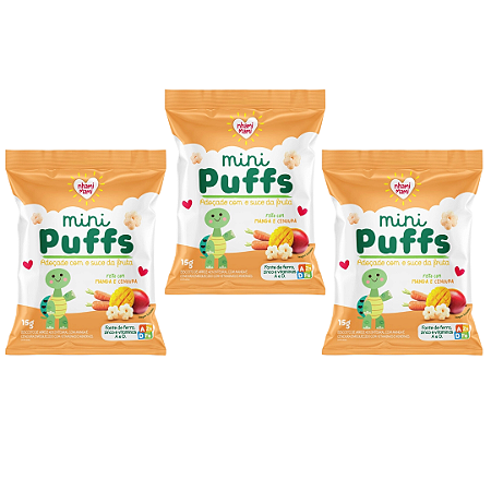 Kit 3 Mini Puffs Manga e Cenoura - Nhami Mami