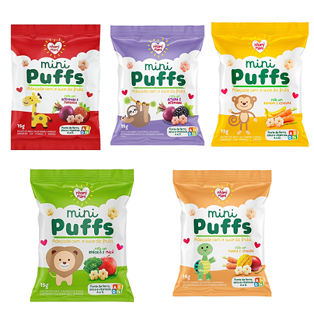 Kit 5 Mini Puffs Sabores Variados - Nhami Mami