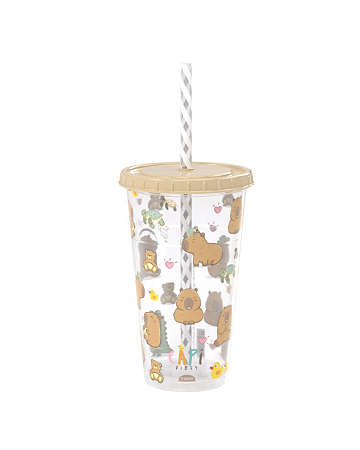 Copo Capivara com Canudo 500ml - Plasútil