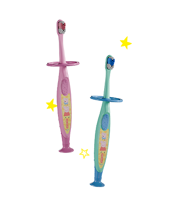 Escova de Dente  Extra Macia Peppa Pig c/ Stopper - DentalClean