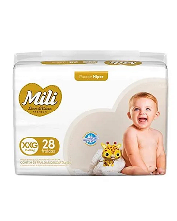 Fralda Mili LoveCare Hiper c/ 28  unidades -  Tam XXG