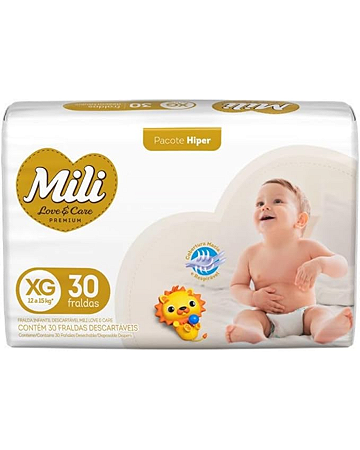 Fralda Mili LoveCare Hiper c/ 30  unidades -  Tam XG