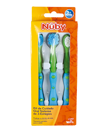 Kit de Cuidado Oral Sistema 3 Estágios Azul - Nuby