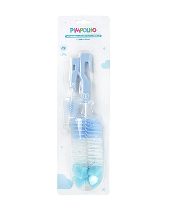 Kit Higienizador de Mamadeiras com Esponja Azul - Pimpolho