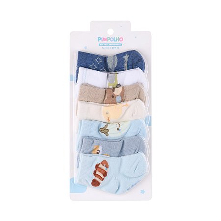 Kit Meia Estampada Semaninha Menino tam 00-15 - Pimpolho