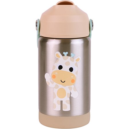 Copo Térmico c/ Parede Dupla e Canudo Girafinha - Buba