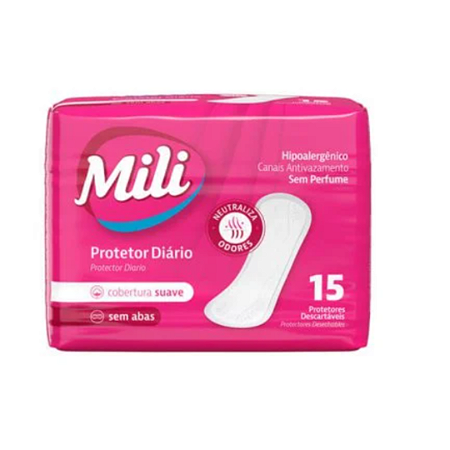 Absorvente Protetor Diário com Fragrância c/ 15 unidades - Mili