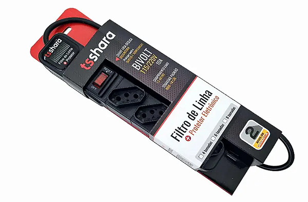 Filtro de linha + protetor 4 tomadas Ts shara