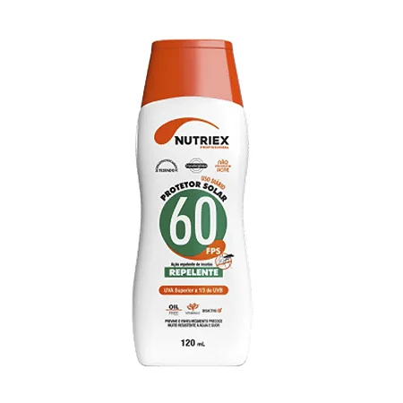 Protetor solar fator 60 com repelente - 120 ml