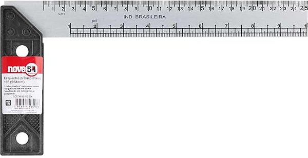 Esquadro para Carpinteiro 10” com Cabo Plástico Nove54