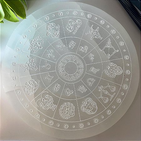 Placa de Selenita Zodíaco G - Limpeza Energética