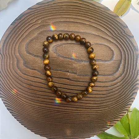 Pulseira de Olho de Tigre Esfera 6mm – Mau-olhado e Poder Pessoal