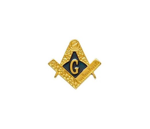 Pin Esquadro e Compasso Trabalhado Azul