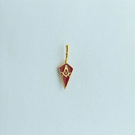 Pin Trolha com Esquadro e Compasso Vermelho