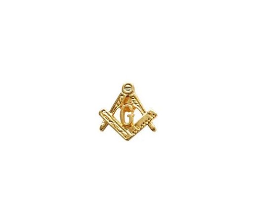 Pin Esquadro e Compasso Vazado Pequeno Dourado