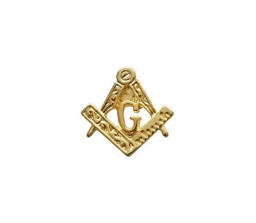 Pin Esquadro e Compasso Vazado Grande Dourado