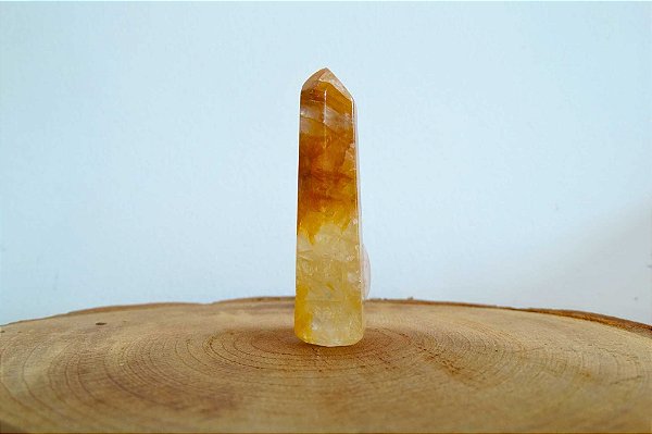 Pontinha de cristal de Fluorita Amarela