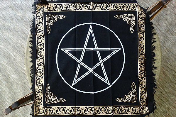 Pano Sagrado Pentagrama de Proteção para Altar e Tarô