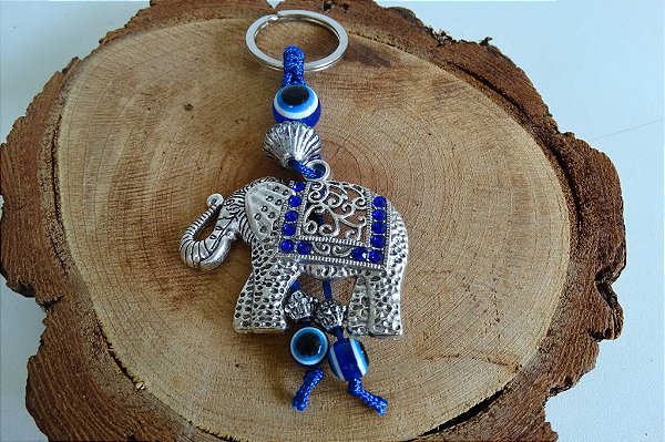 Chaveiro Elefante místico E Olho Grego