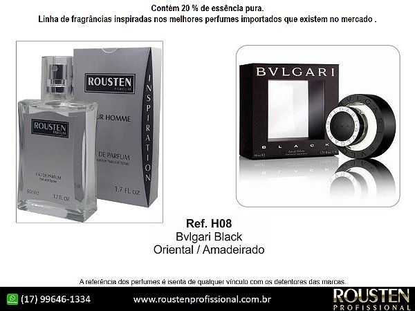 PERFUME H08 MASCULINO INSPIRAÇÃO BVLGARI BLACK