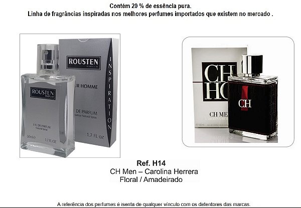 PERFUME H14 MASCULINO INSPIRAÇÃO CH MEN CAROLINA HERRERA