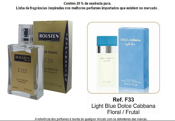PERFUME F33 FEMININO INSPIRAÇÃO LIGHT BLUE DOLCE CABBANA