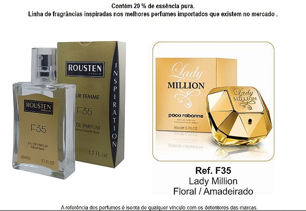 PERFUME F35 FEMININO INSPIRAÇÃO LADY MILLION
