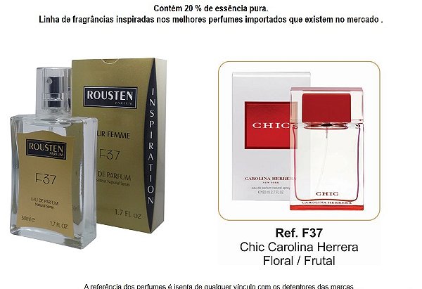 PERFUME F37 FEMININO INSPIRAÇÃO CHIC CAROLINA HERRERA
