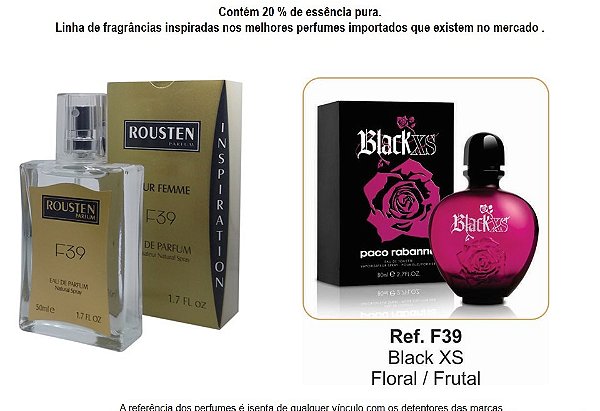 PERFUME F39 FEMININO INSPIRAÇÃO BLACK XS
